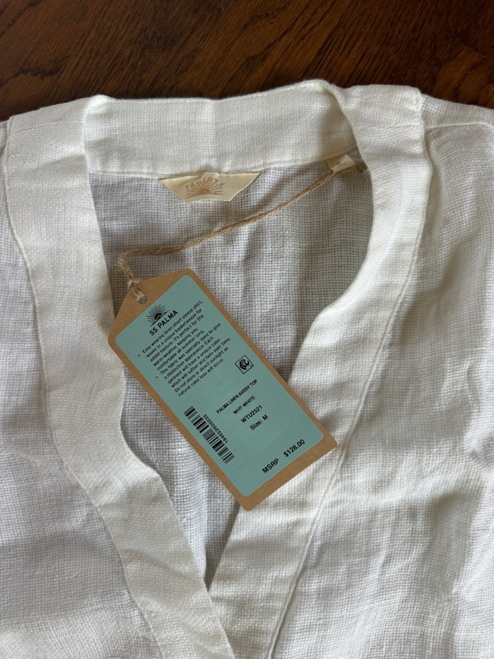 Faherty Cream Button-Down Crop Shirt - Picture 2 of 2